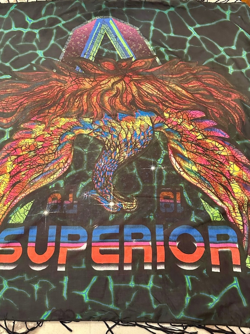 Diesel Cotton square with multicolored dragon graphic and 'SUPERIOR' text #diese